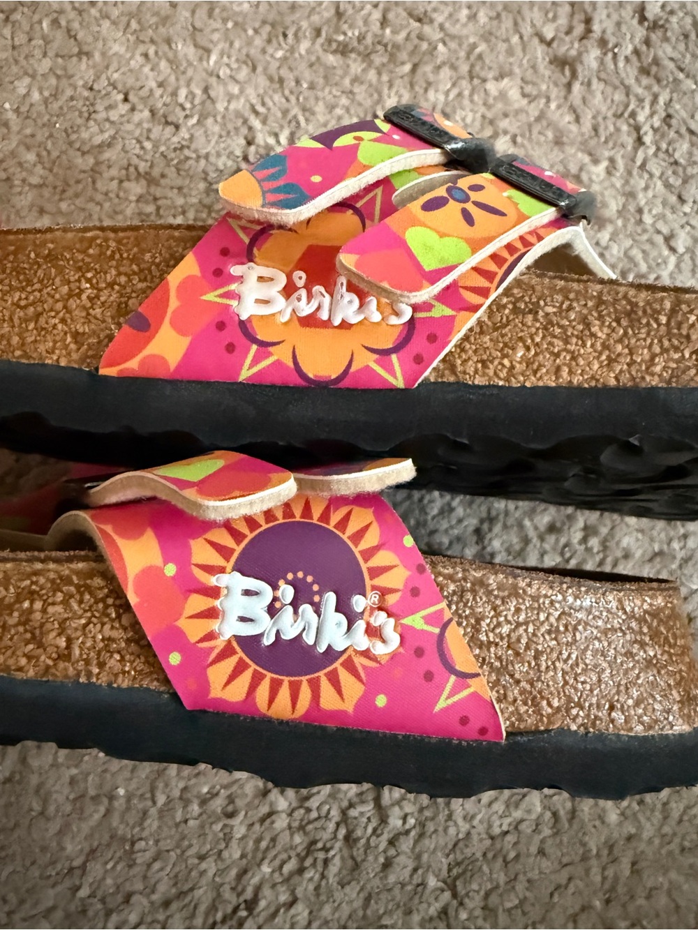Birkis by Birkenstock Ladies Milo Indian Print Size 38 7 Ladies/men 5 Sandals - Picture 5 of 6